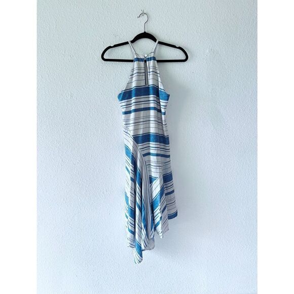 Francesca's Halter Midi Striped Blue Dress - Picture 6 of 6